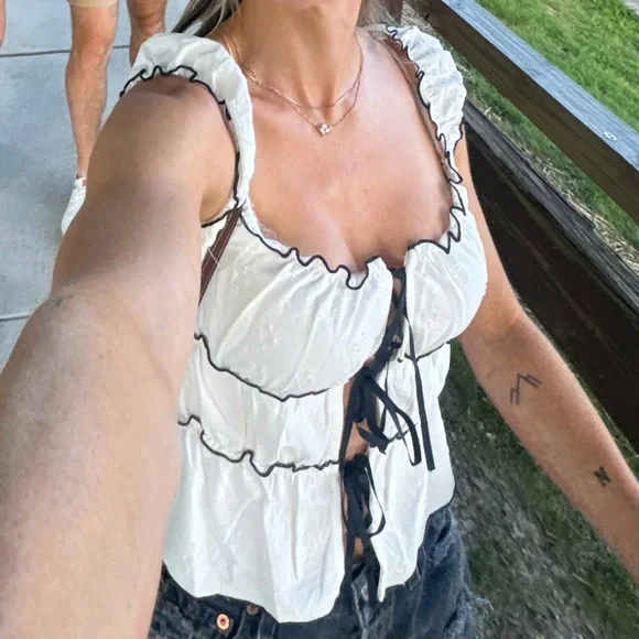 White Lace Corset Top (worn once for concert) - Picture 2 of 2